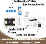 Adjustable Intensity Shockwave Therapy Machine, Touch Control 10-300MJ…