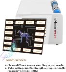 Adjustable Intensity Shockwave Therapy Machine, Touch Control 10-300MJ…