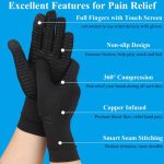 2 Pairs Copper Arthritis Gloves for Hand Pain, Full Finger Compression…