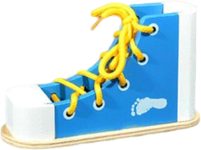 Wooden Lacing Shoe Toy,Shoe Tying Aid Fine Motor Skills Toy Learn to T…